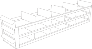 Crystal Industries - UFS-532 - Upright Sliding Tray Rack for 2" Boxes, 5x3 Configuration