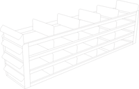 UFS-543 - Sliding Tray Rack for 3" Boxes, 5x4 Configuration