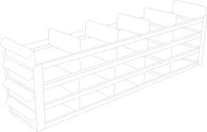 UFS-543 - Sliding Tray Rack for 3" Boxes, 5x4 Configuration
