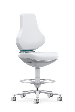 Bimos - 20027566 - Texon Cleanroom Stool, 9175R, ESD Capable, Bench-to-Counter Height, White, Armless